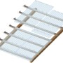 Transparente PVC-Trapezplatten 70/18 als Bedachung auf Holzkonstruktion.