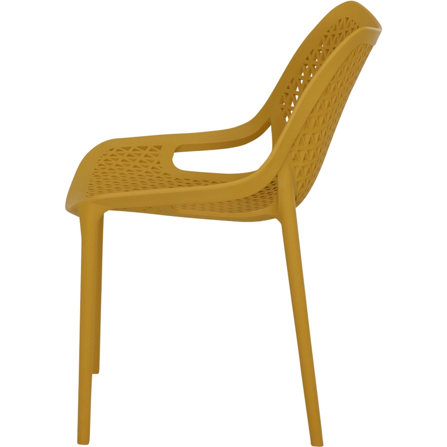 Siena Garden Stapelsessel District in Senfgelb, Gartenstuhl mit Armlehne und modernem Design.