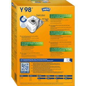 Swirl® Y 98® EcoPor® Staubsaugerbeutel, 4 Stück, für Staubsauger Zubehör.