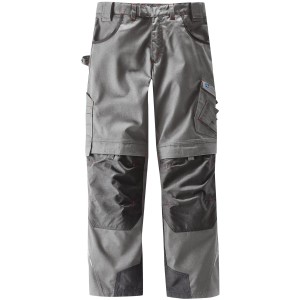 Graue Steinbach Arbeitskleidung Hose mit abnehmbaren Hosenbeinen und Taschen.