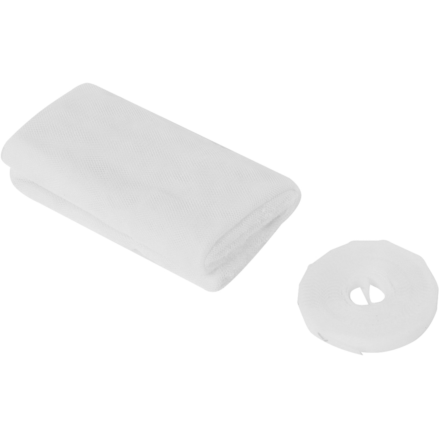 Weiße Fliegengitter Tür (2x65x220cm) mit Klettband zur Insektenabwehr.