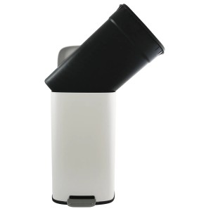 Weißer Spirella Kosmetikeimer Akira 50L mit Inneneimer und Pedal.