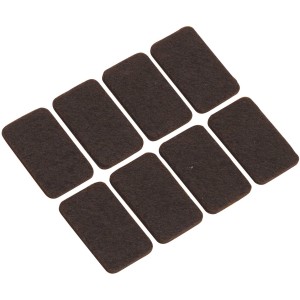8 braune, selbstklebende Filzgleiter 22x36 mm für Möbel und Oberflächenschutz.