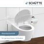 Schütte WC-Sitz White mit Absenkautomatik auf einer Toilette montiert.