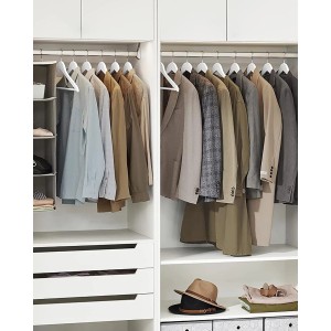 Songmics Kleiderbügel-Set Cason Holz Weiß 20-teilig