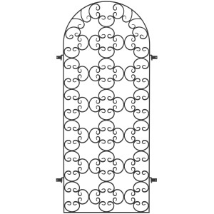 Schwarzes Eleo Rankgitter Rosa, 190x82 cm, aus Schmiedeeisen für Pavillons und Kletterpflanzen.