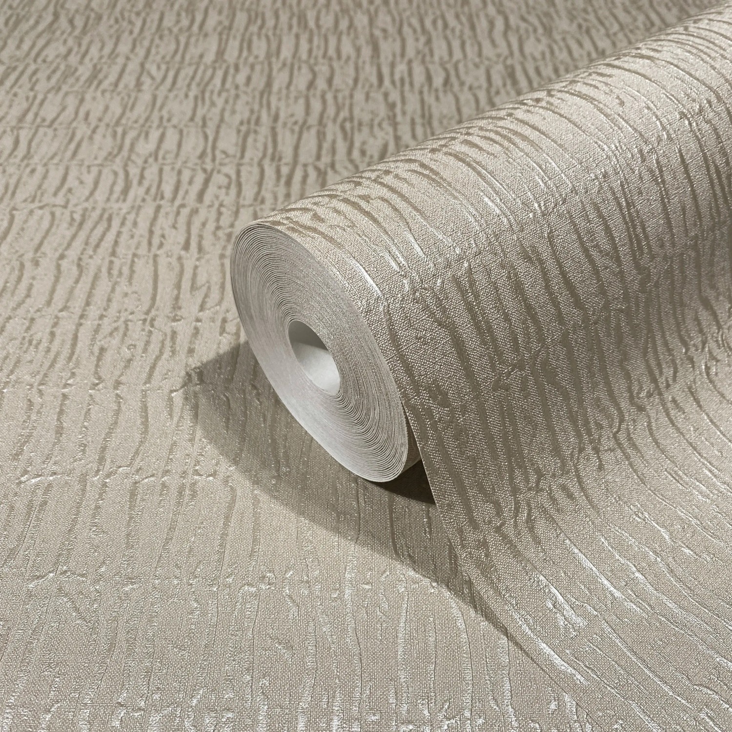 Rolle Marburg Vliestapete Struktur Modern Beige-Braun mit feiner Struktur.