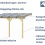 Skan Holz Terrassenüberdachung Bormio aus Leimholz mit klarer Doppelstegplatte und Pfosten