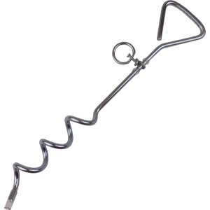 Happy People Spiralhering, 40cm, verchromt, mit drehbarem Ring für Camping & Outdoor.