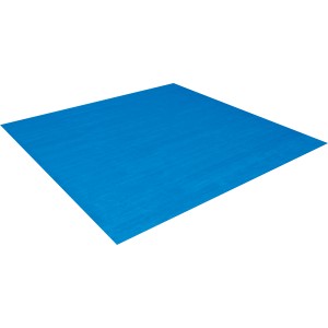 Blaue, quadratische Bestway Flowclear Poolbodenplane (488x488 cm) aus Polyethylen (PE) zum Schutz des Poolbodens.