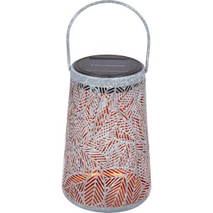 Schönenberger Solar-Laterne mit Blättermuster, Metall, Ø 20 cm, als stimmungsvolle Wegeleuchte.