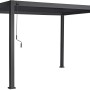 Bizzotto Pergola Ocean, anthrazit, 400x300 cm, mit Lamellendach und Handkurbel.