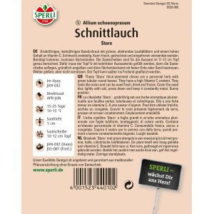 Sperli Schnittlauch Staro Samenpackung: Grobröhriger Schnittlauch für Garten und Balkon.