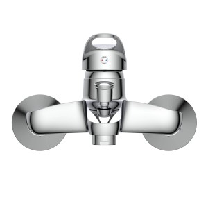 Schütte Wannenfüllarmatur Calvino Chrom, Aufsicht. Moderne Badarmatur mit Einhebelmischer.