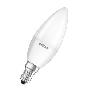 Osram LED-Leuchtmittel E14 Kerzenform, 4,9W, 3er Set. Weißes Licht für Wohnräume.