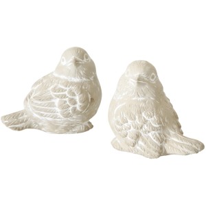 Boltze Deko-Figuren Alaine, 2 Stein-Vögel, moderne Geschenkidee für die Wohnung.
