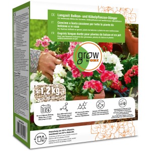 GROW by OBI Langzeit Dünger für Balkon- und Kübelpflanzen, 1,2kg Packung.