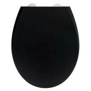 Schwarzer Wenko Premium WC-Sitz Ikaria mit Absenkautomatik aus Duroplast.