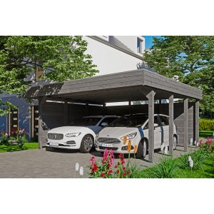 Carport Friesland Set 3 Schiefergrau 557 x 555 cm