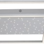 Moderne LED-Deckenleuchte Yuki in Stahlfarben mit Sternenhimmel-Effekt, 67x67 cm.