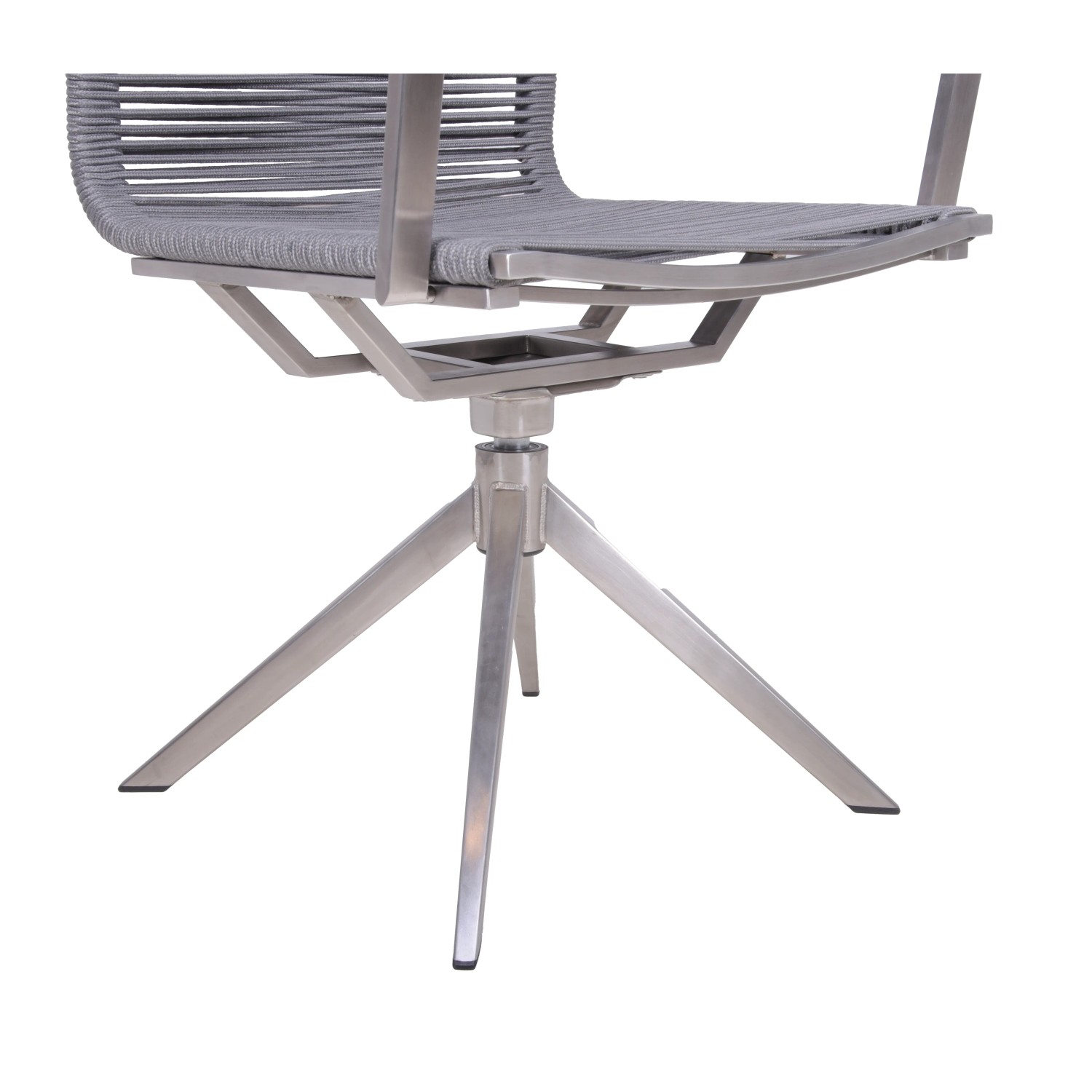 Detailansicht: Garden Pleasure Drehstuhl Rubiera, 2er Set, silber-schwarz, mit Drehfunktion und Stahlgestell.