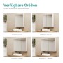 Weiße Emke Badspiegelschränke mit Spiegeltüren in verschiedenen Größen, darunter Doppeltüren. Über einem Waschbecken montiert.