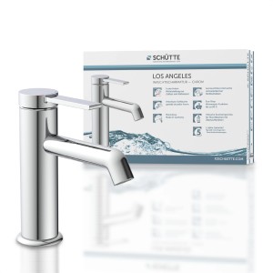 Schütte Waschtischarmatur Los Angeles Chrom, elegante Badarmatur mit Pop-Up Ablaufventil.