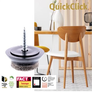 Wagner Filzgleiter QuickClick, 12-teilig, Ø 20mm, schwarz-grau. Möbelgleiter für empfindliche Böden.