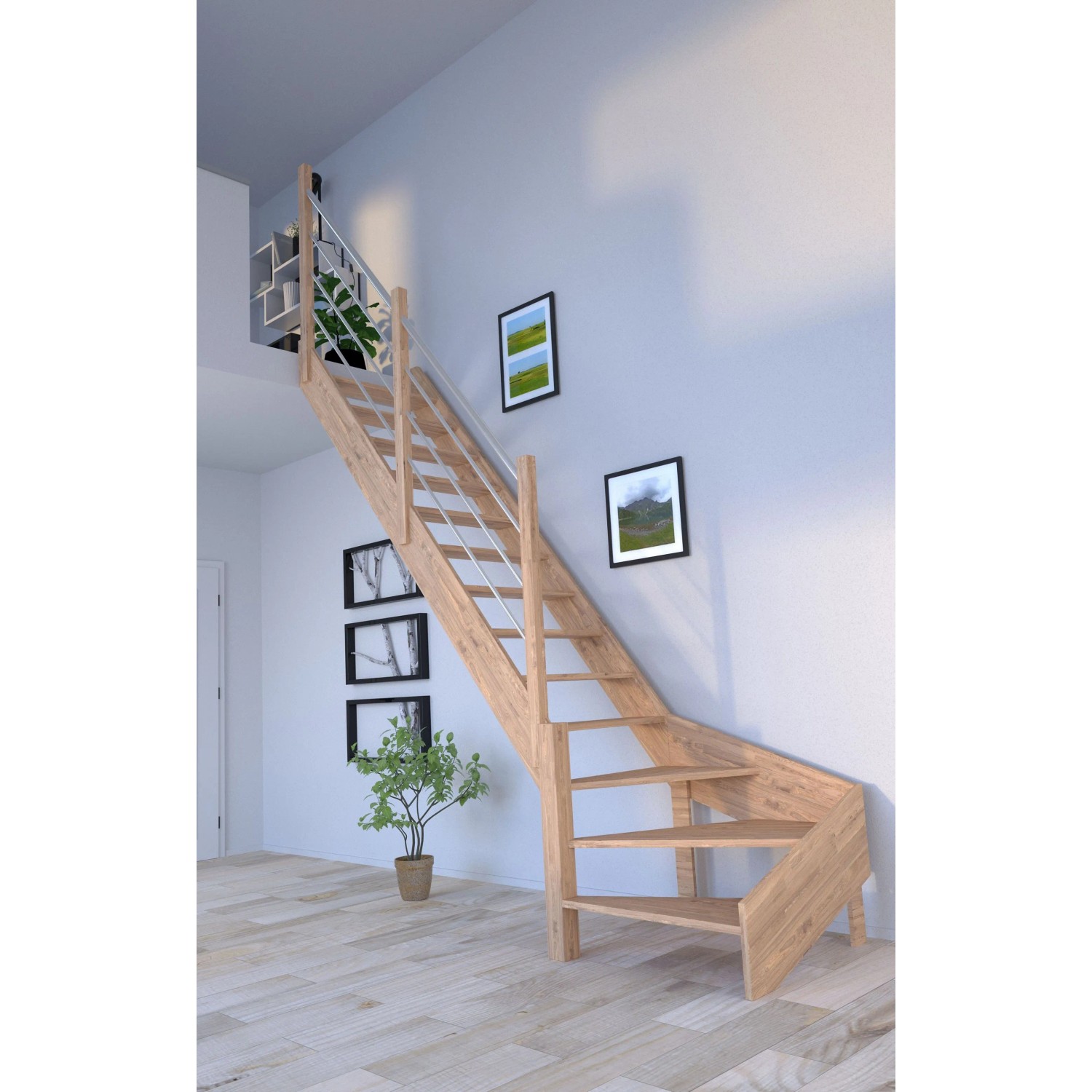 StarWood Treppe Rhodos Eiche Gewendelt L Holz-Edelstahl-Geländer FSC®_9