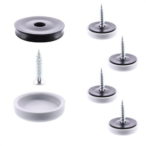 Wagner QuickClick Gleitaufsatz 12-teilig, schwarz-grau, Ø 17mm, für Möbelgleiter und Oberflächenschutz.