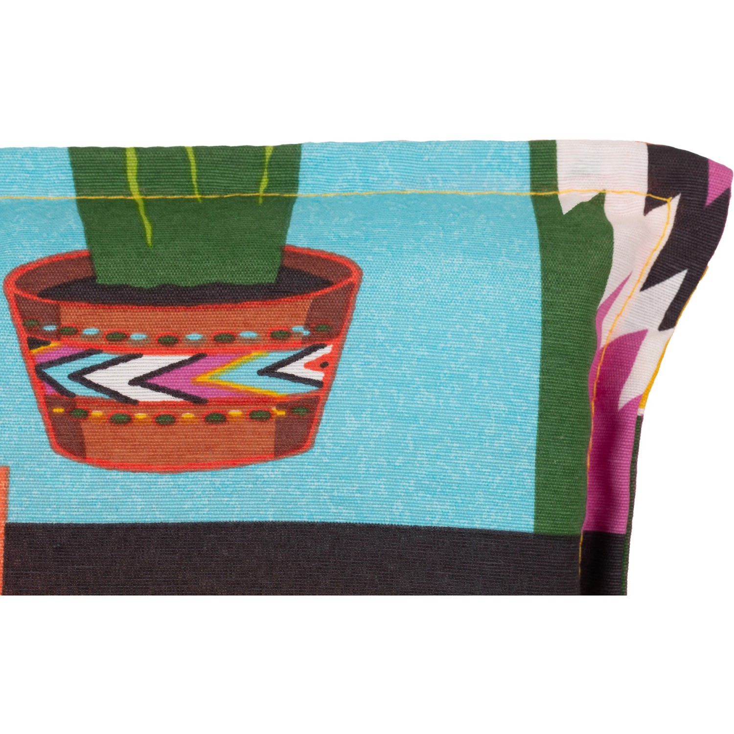 Detailansicht: Bunte Beo Sitzauflage Tijuana, 4er Set für Hochlehner Gartenstühle.