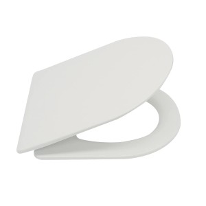 Weißer MSV WC-Sitz aus Duroplast mit Slow-Close-Mechanismus und Edelstahlscharnieren.
