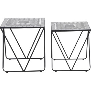Quadratische, graue Siena Garden Como Gartentische (51x51 cm) im Set.