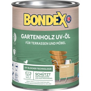 Dose Bondex UV-Öl Universal Transparent für Gartenholz, Terrassen und Möbel.