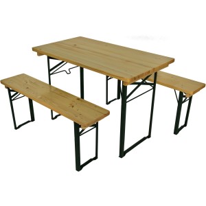 Bierzelt-Garnitur für Balkon und Terrasse mit 60 cm breitem Tisch