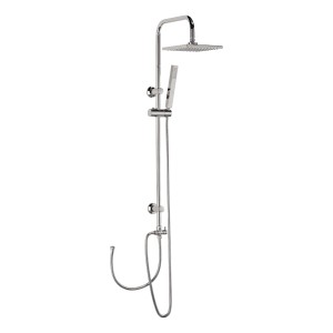 aquaSu Duschsystem Proda, eckig, Chrom mit Kopf- und Handbrause.