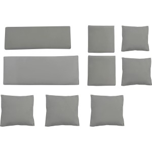 Graues Kissen-Set (4-teilig) für die OBI Loungegruppe Moonbeam: Sitz- und Rückenkissen.