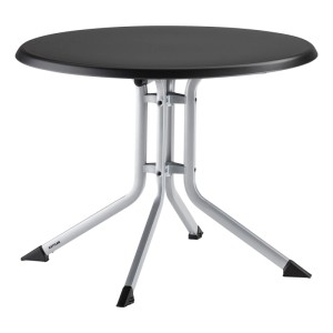 Kettler Klapptisch Boulevard, rund, Ø 100 cm, silber-anthrazit. Gartentisch mit Klappfunktion.