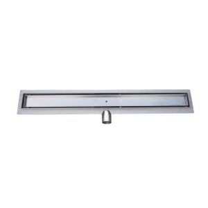 Glasdeals Befliesbare Edelstahl-Duschrinne 80 cm Grau mit Einleger Zum Befliesen und Siphon 4055