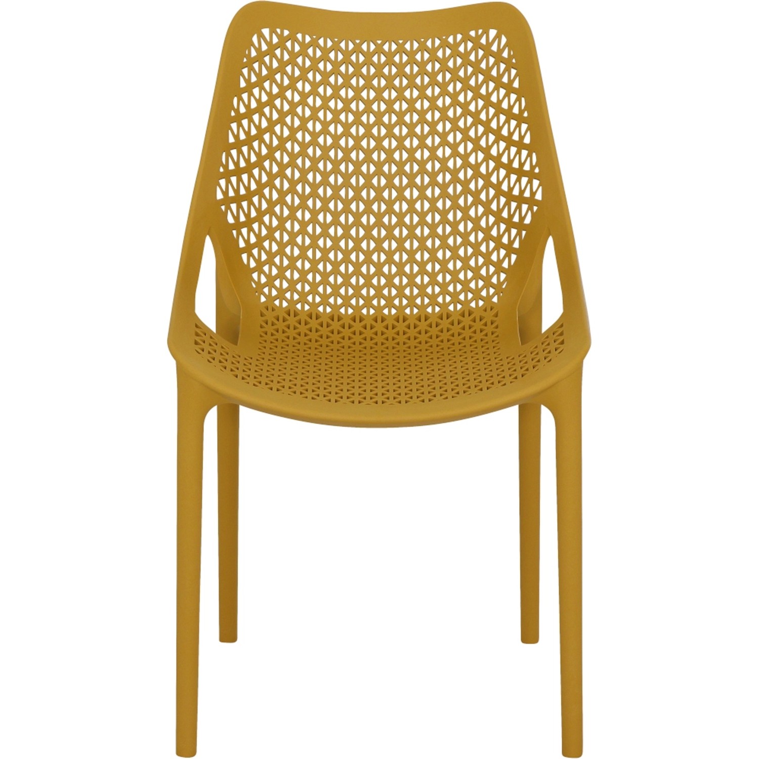 Siena Garden District Stapelsessel in Senfgelb, Gartenstuhl mit offenem Design.