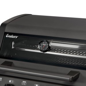 Detailaufnahme: Enders Gasgrill Monroe Pro 3 SIK Turbo Shadow mit Temperaturanzeige.