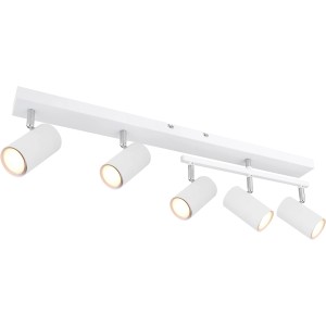 Weißer Globo Strahler Robby mit 5 Lampen, dreh- und schwenkbar. Ideal als Spot für jeden Raum.
