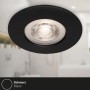 Schwarzer, matter LED-Einbaustrahler Kulana von Brilo, 4er Set, geeignet für Bad und Innenbereich.