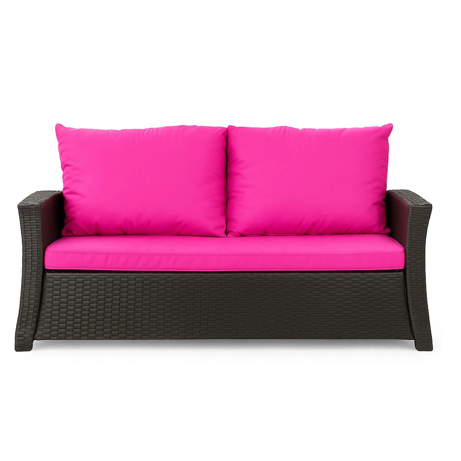 Gartenkissen-Set Rose für 2-Sitzer Polyrattan-Sofa, 130x50x50 cm. Sitzkissen & Rückenkissen.