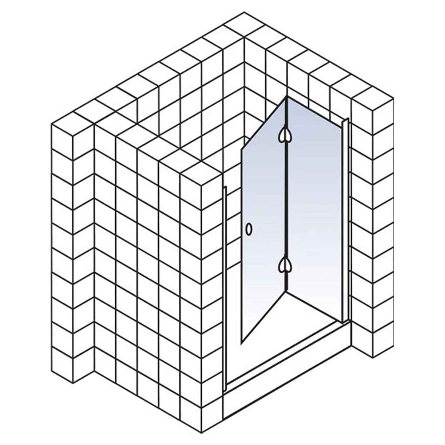 Schulte Garant Drehfalttür für Nische, 80x200 cm, Anschlag rechts. Platzsparende Duschtür.