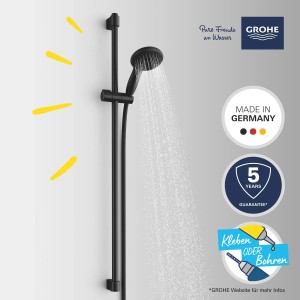 Grohe Vitalio Start 110 Brausestangenset, 900mm, 2 Strahlarten, in Schwarz.