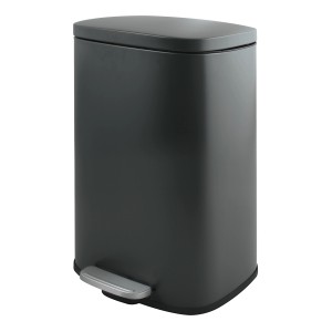 Grauer Spirella Kosmetikeimer Akira, 30 Liter, mit Pedal und Soft-Close Deckel.