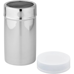 Fackelmann Netzstreuer aus Edelstahl, Ø 7 cm, mit weißem Deckel. Küchenhelfer zum Dosieren.