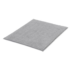 Silbergrauer BWO Scott Badteppich, 40x50 cm, Polyester, maschinenwaschbar.