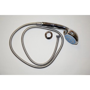 Sanotechnik Wannenrand Handbrause, 2-fach verstellbar, Chrom mit Schlauch und Halterung.